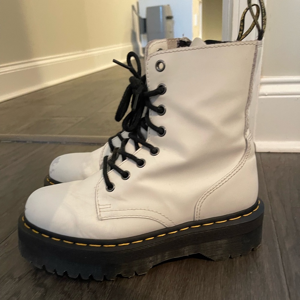 Platform white doc martens